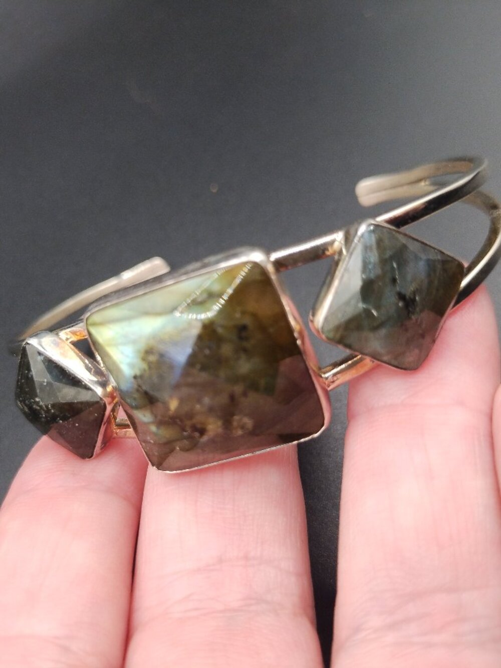 Jay King DTR Labradorite cuff bracelet 925 Sterling Silver